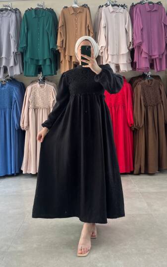 Dantel Elbise Siyah